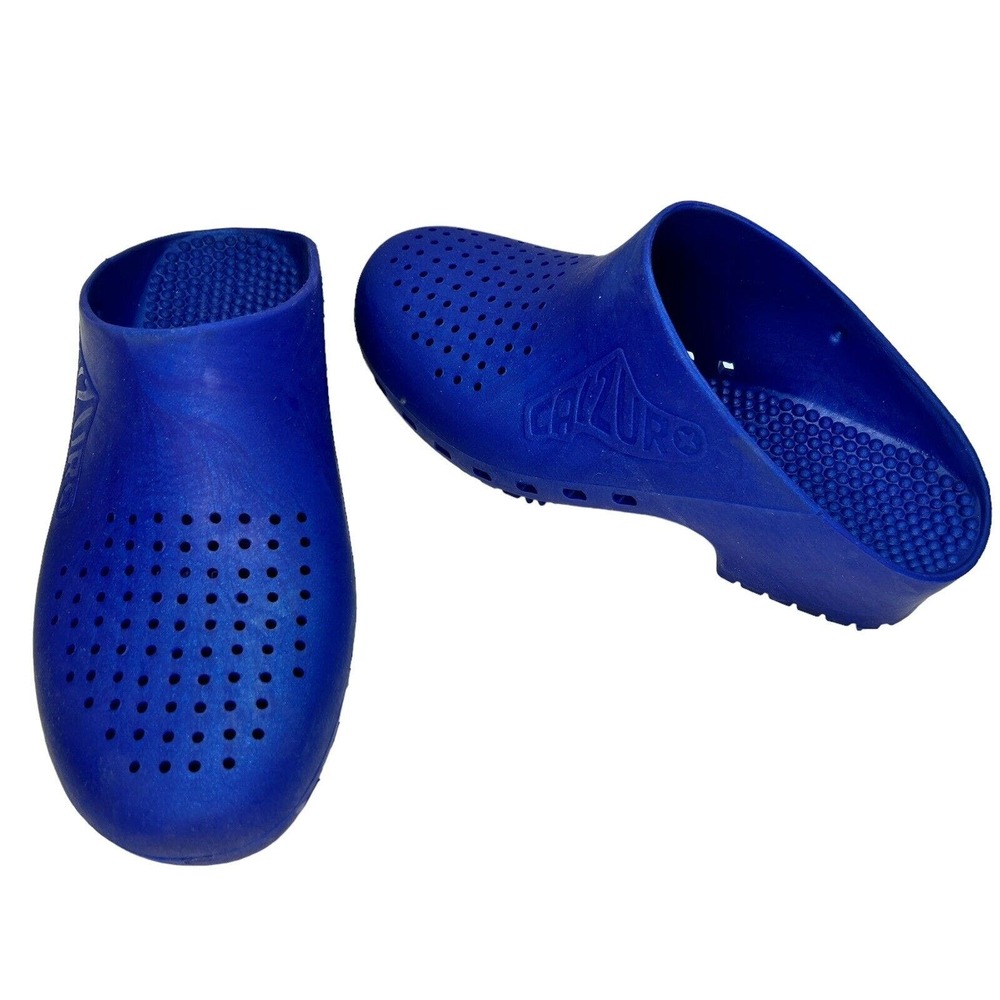 Calzuro classics Blue Metallic Comfort Work Clogs w/holes size EU 36-37 US 6-7